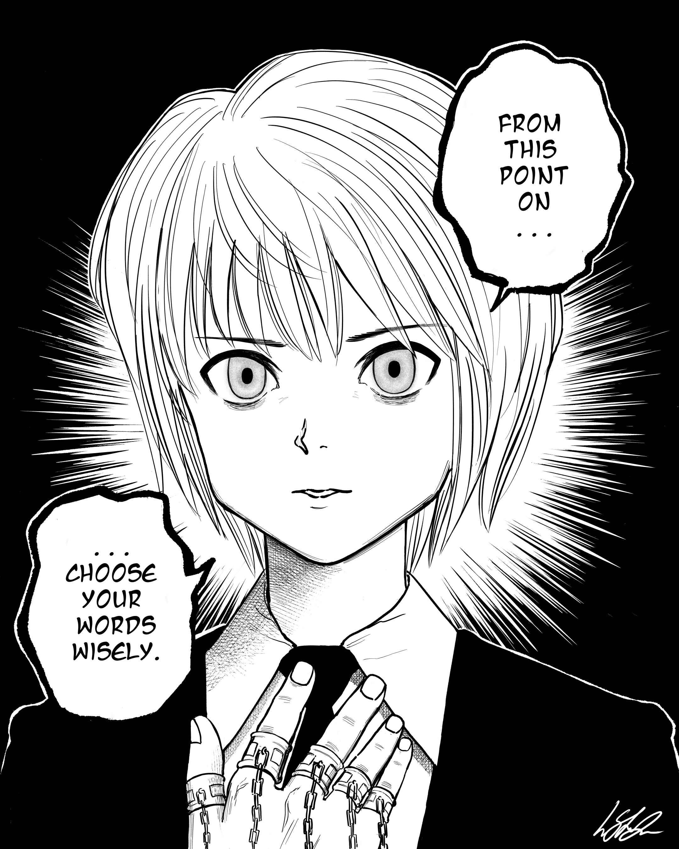 Kurapika (monochrome) print